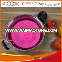 High quality round shape silicone travel food steamer